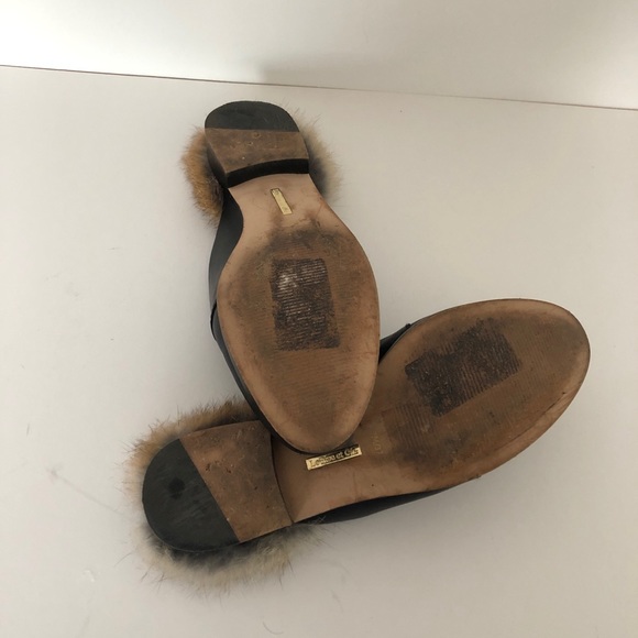 Louise Et Cie Dugan II Genuine Rabbit Fur penny loafer Mules - Picture 10 of 11